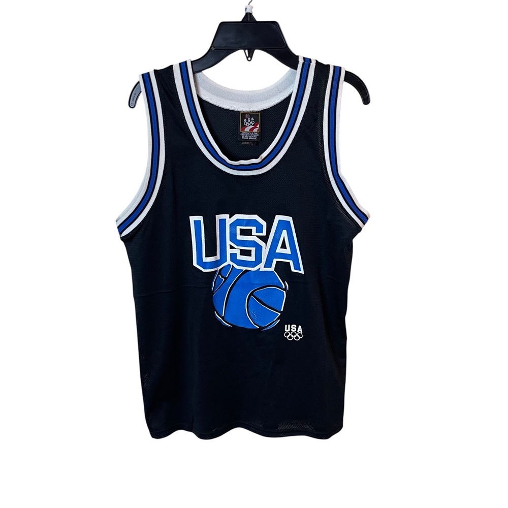 Olympics Jc Penney USA Basketball Jersey Boys Youth Size Large Blue 90s Vintage